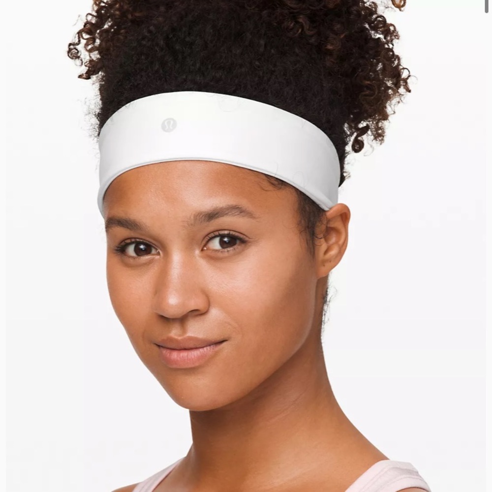 White Lululemon Fly Away Tamer Headband